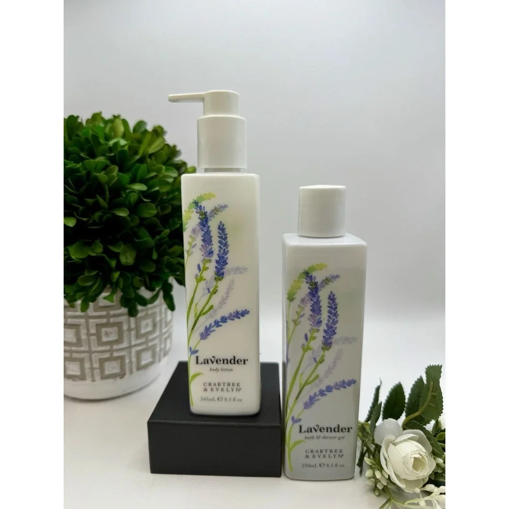Crabtree & Evelyn Lavender Body Lotion & Bath‎ Shower Gel Set Discontinued Gift